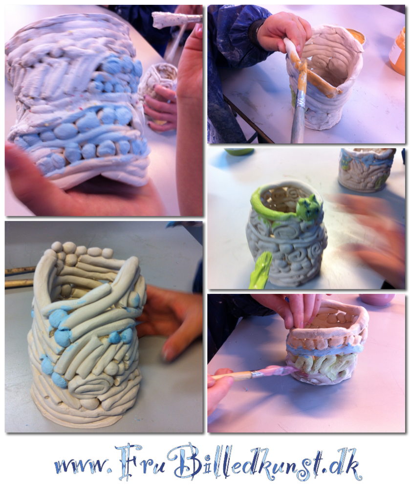 www.FruBilledkunst.dk - coil pots with glaze