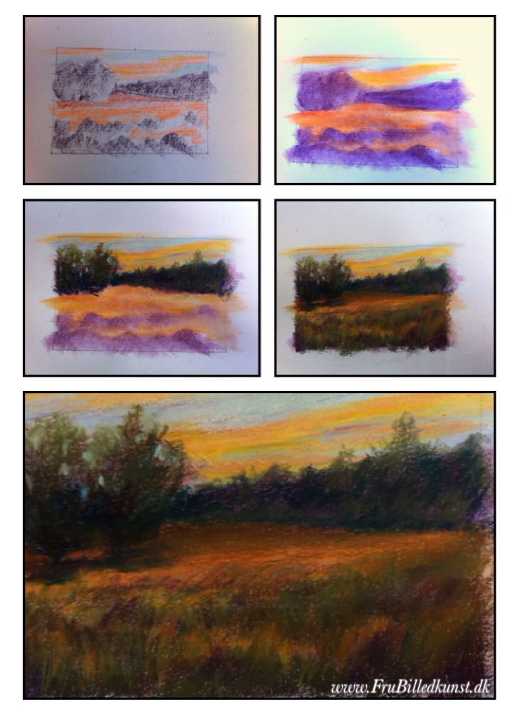 FruBilledkunst - Solopgang - procesbilleder