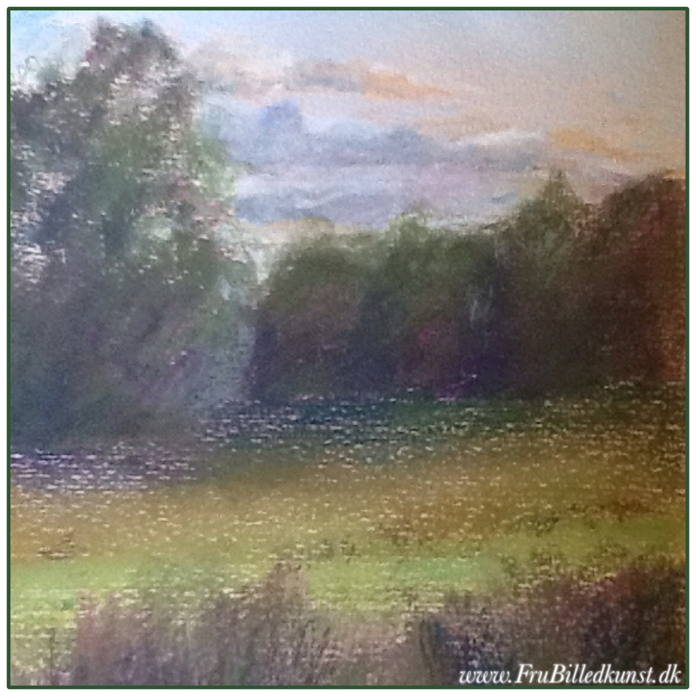 FruBilledkunst - solnedgang over marken